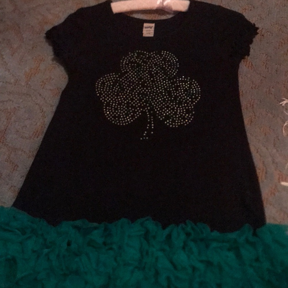Three piece black and green shamrock dress